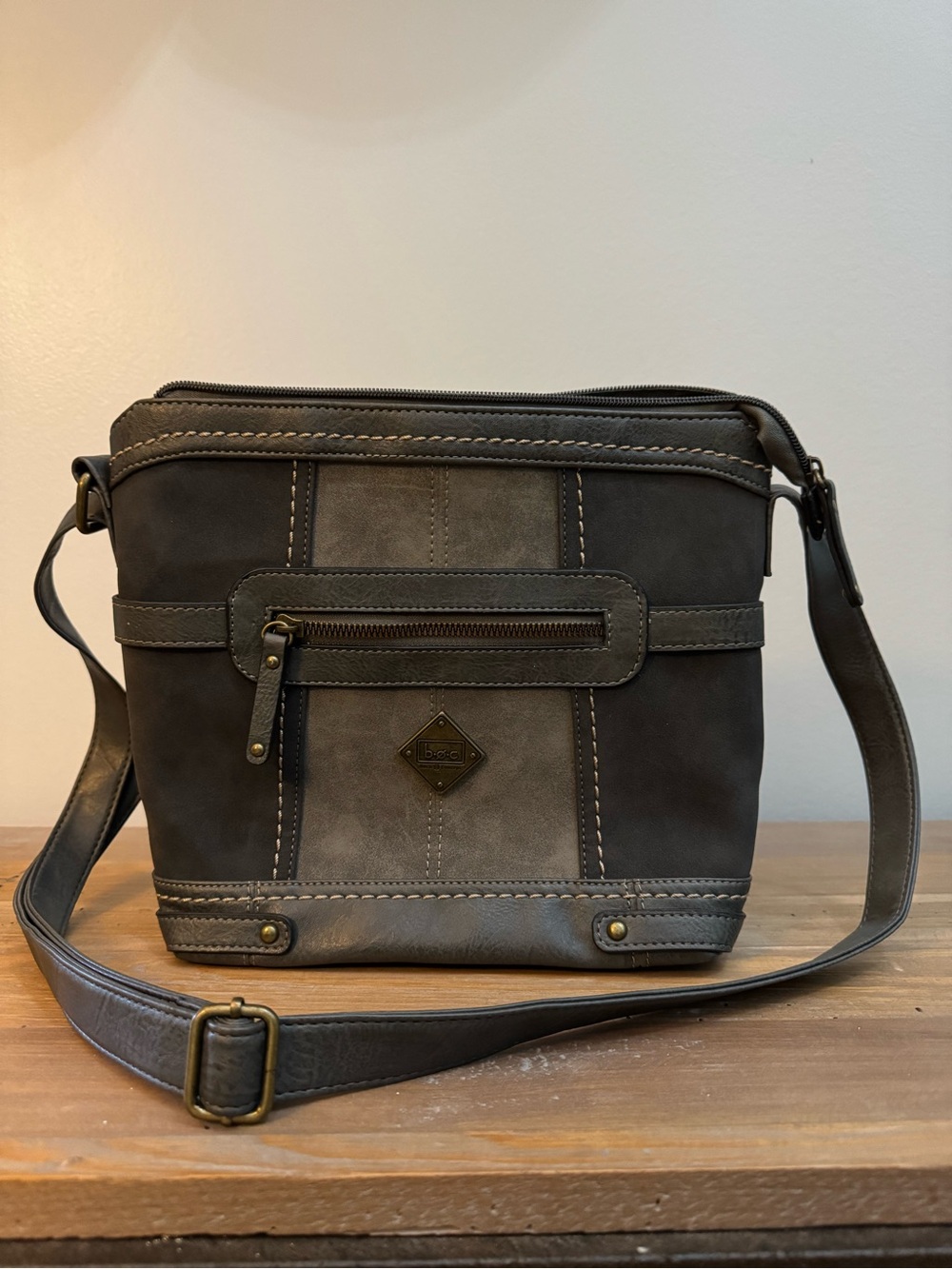 boc Leather and Suede Crossbody Messenger Bag NWT